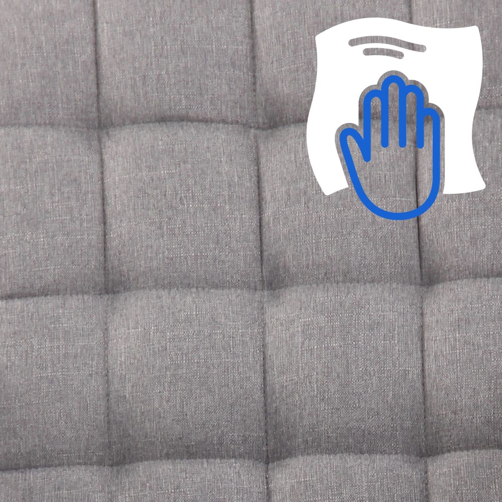Chaise de bureau CLP Terni grise en tissu avec assise rembourrée et piètement chromé — vue 5