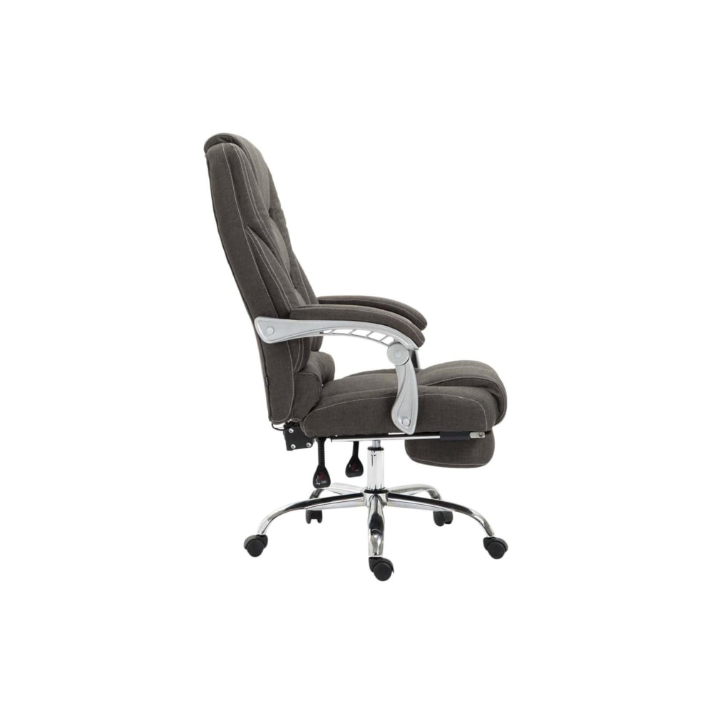 Fauteuil de bureau Pacific gris foncé avec repose-pieds intégré et piètement chromé — vue 2