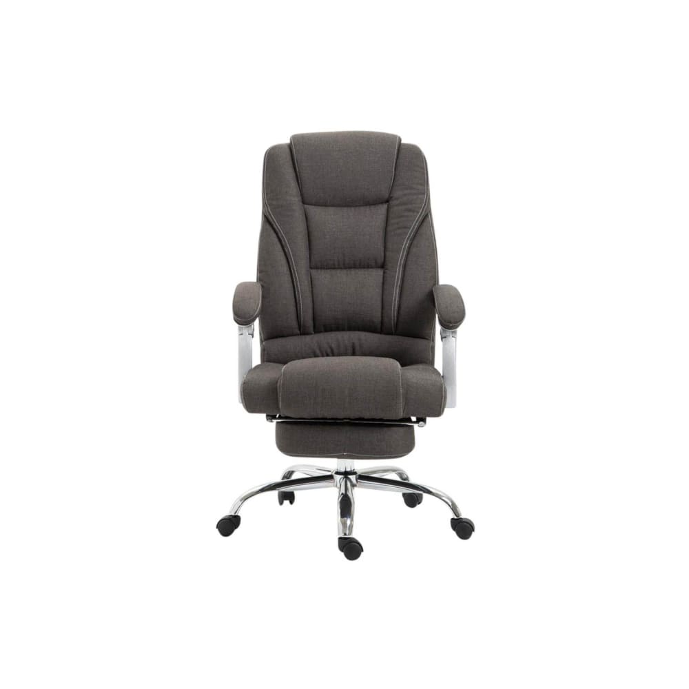 Fauteuil de bureau Pacific gris foncé avec repose-pieds intégré et piètement chromé — vue 4