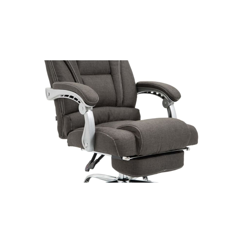 Fauteuil de bureau Pacific gris foncé avec repose-pieds intégré et piètement chromé — vue 7