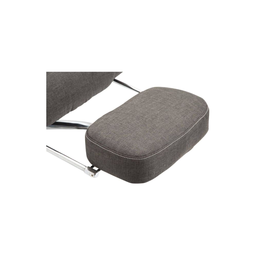 Fauteuil de bureau Pacific gris foncé avec repose-pieds intégré et piètement chromé — vue 9