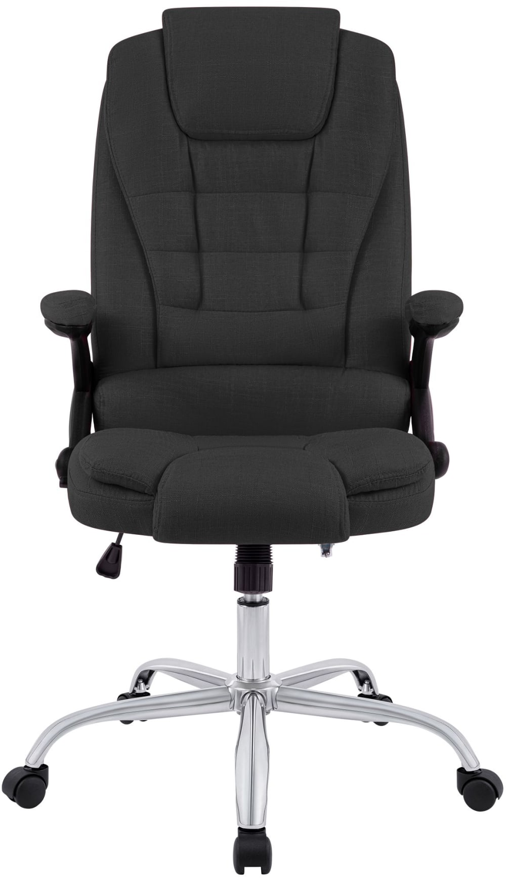 Chaise de bureau Thor CLP en tissu gris foncé avec piètement chromé — vue 3