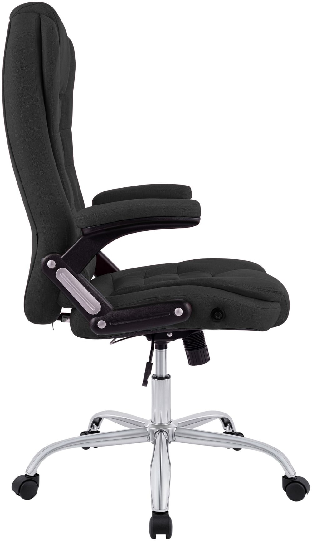 Chaise de bureau Thor CLP en tissu gris foncé avec piètement chromé — vue 4