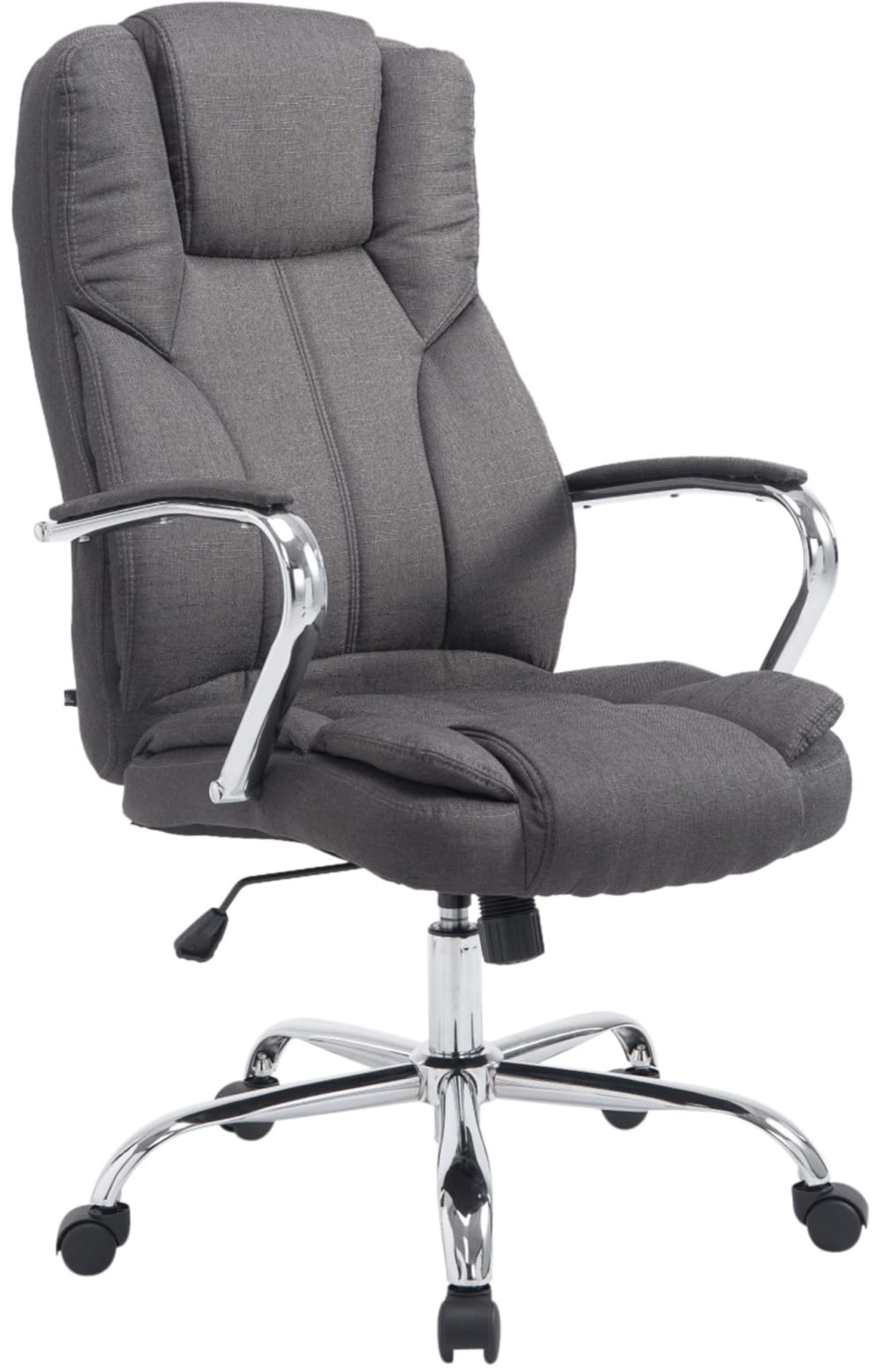 Fauteuil de bureau CLP Xanthos en tissu gris foncé, pivotant et réglable en hauteur