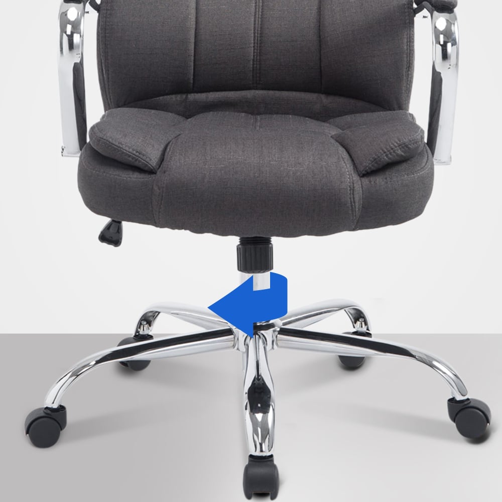 Fauteuil de bureau CLP Xanthos en tissu gris foncé, pivotant et réglable en hauteur — vue 4