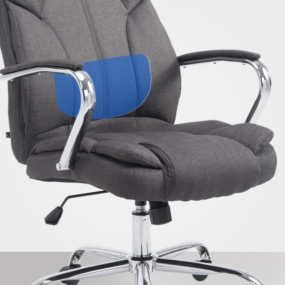Fauteuil de bureau CLP Xanthos en tissu gris foncé, pivotant et réglable en hauteur — vue 6