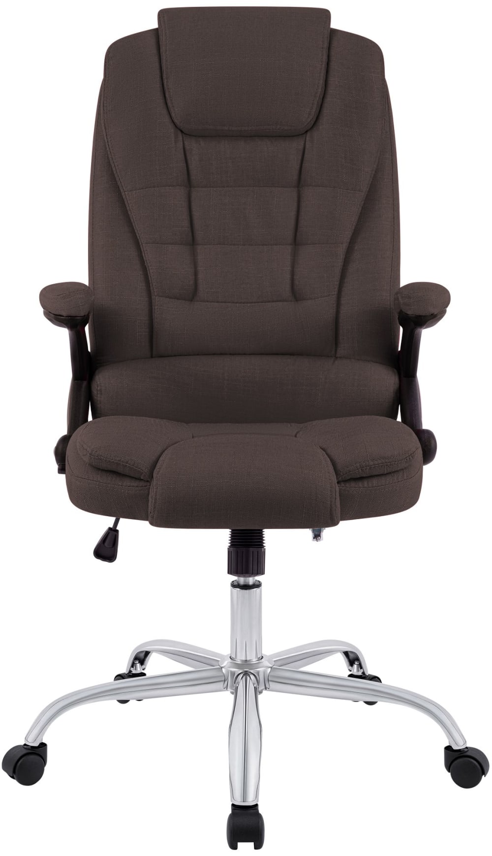 Chaise de bureau Thor CLP marron avec dossier inclinable et piètement chromé — vue 3