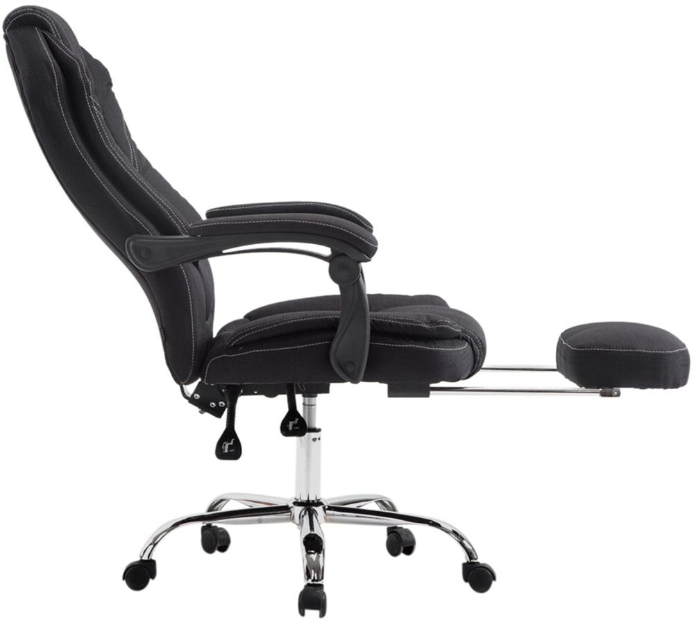 Chaise de bureau Castle CLP noire avec accoudoirs et repose-pieds intégré — vue 6