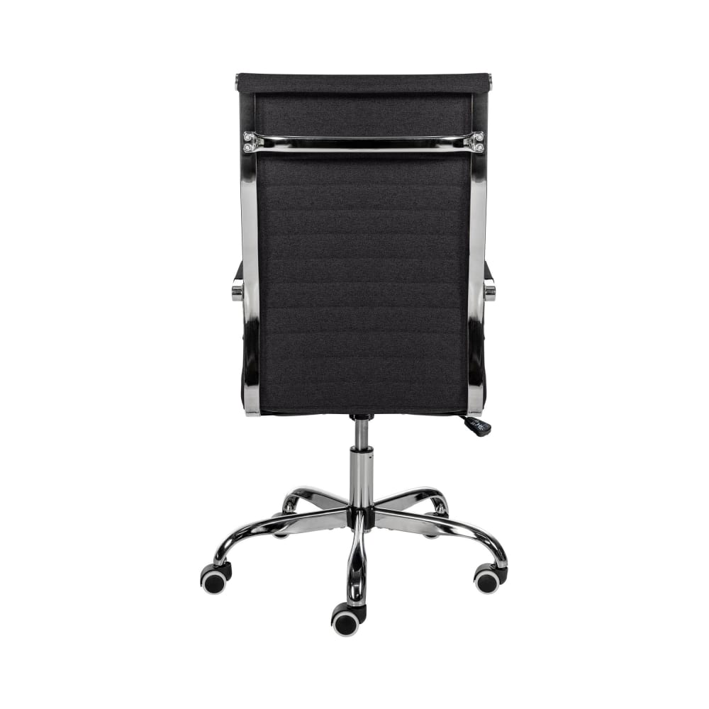 Chaise de bureau CLP Amadora noire en tissu, avec accoudoirs et piètement chromé — vue 6