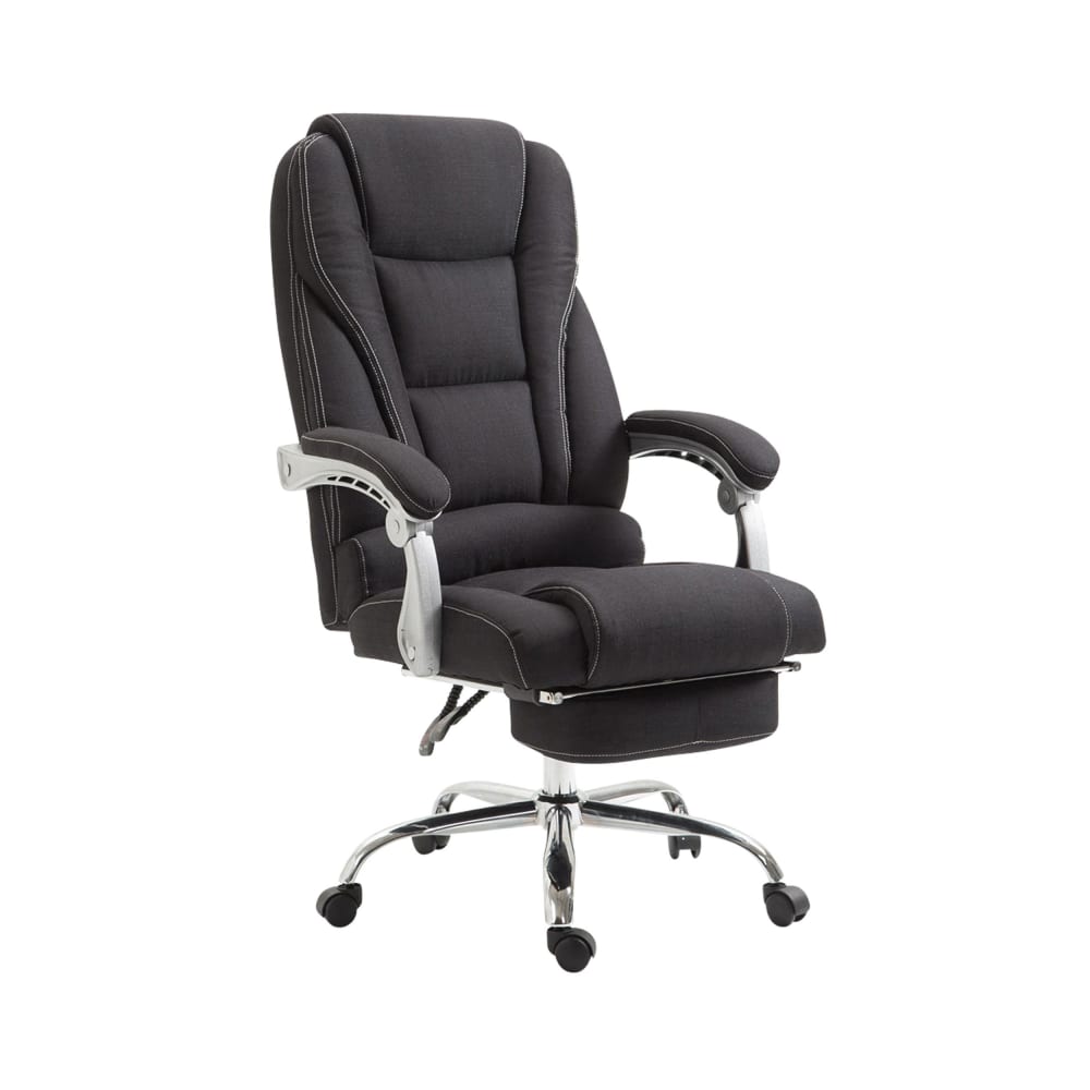 Fauteuil de bureau Pacific noir avec accoudoirs et repose-pieds intégré