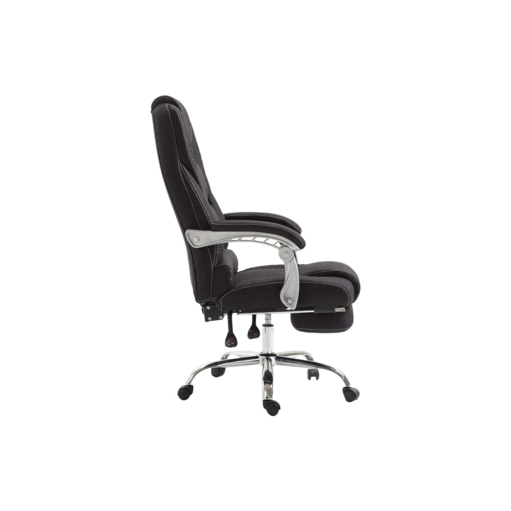 Fauteuil de bureau Pacific noir avec accoudoirs et repose-pieds intégré — vue 2