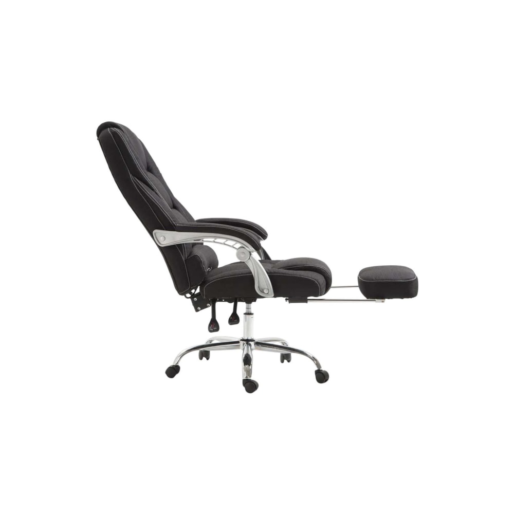 Fauteuil de bureau Pacific noir avec accoudoirs et repose-pieds intégré — vue 3