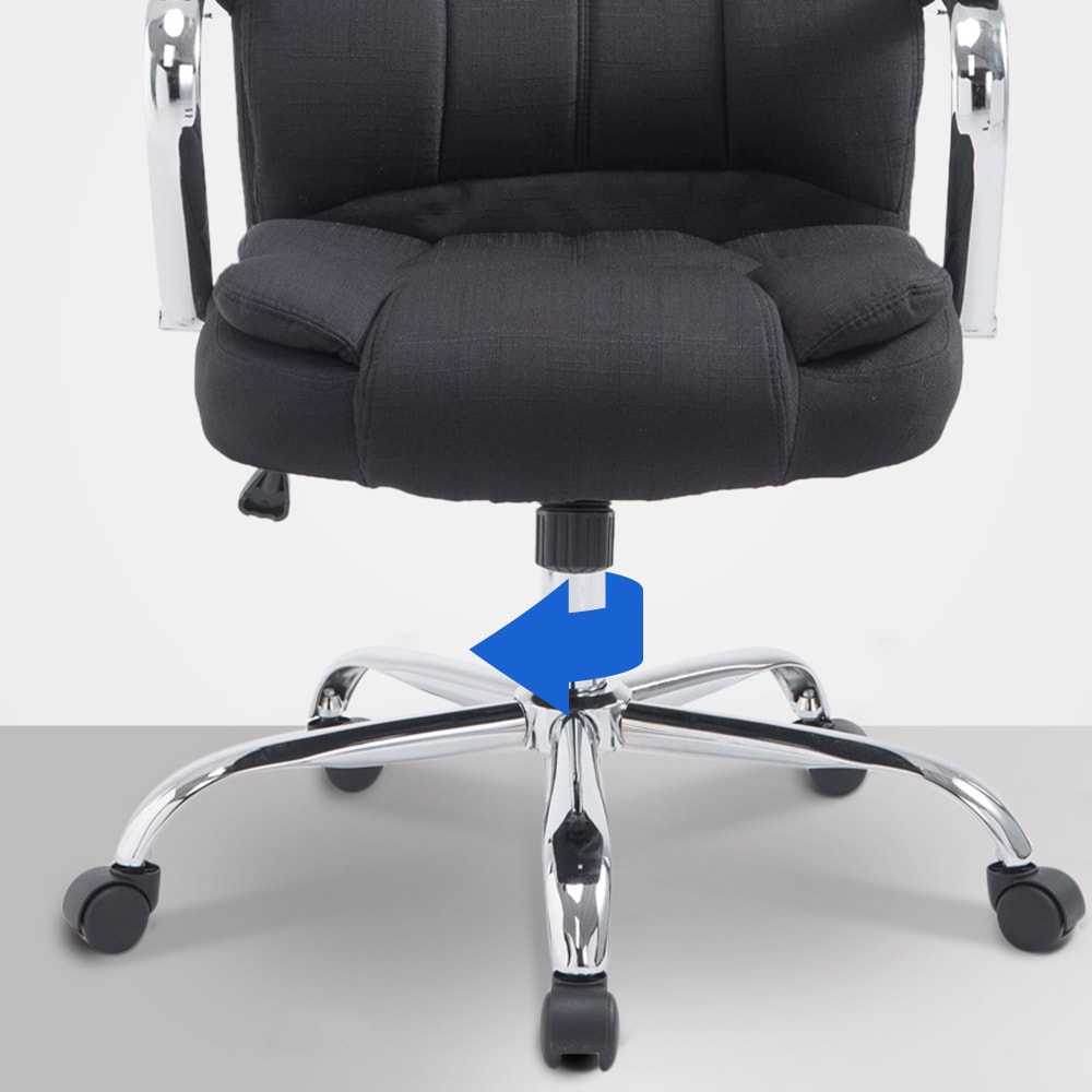 Chaise de bureau CLP Xanthos noire en tissu avec accoudoirs et roulettes — vue 4