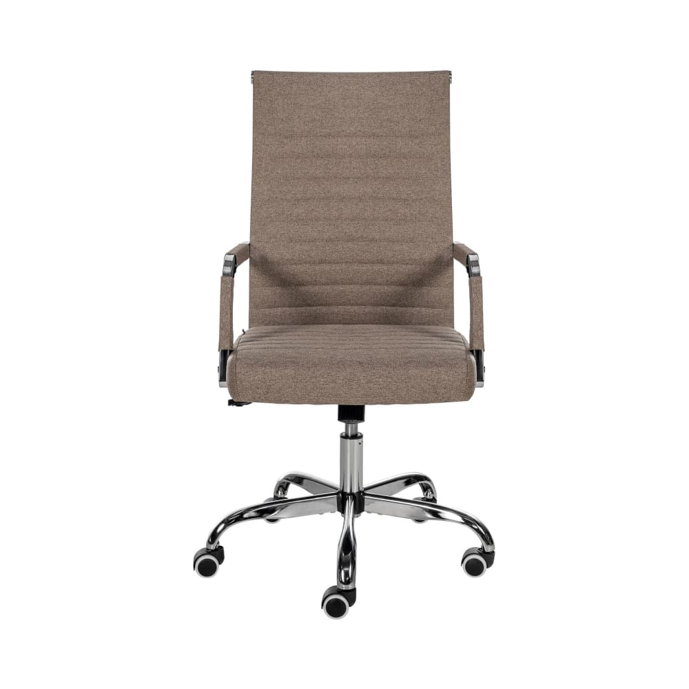 Chaise de bureau CLP Amadora en tissu taupe, pivotante et réglable — vue 2