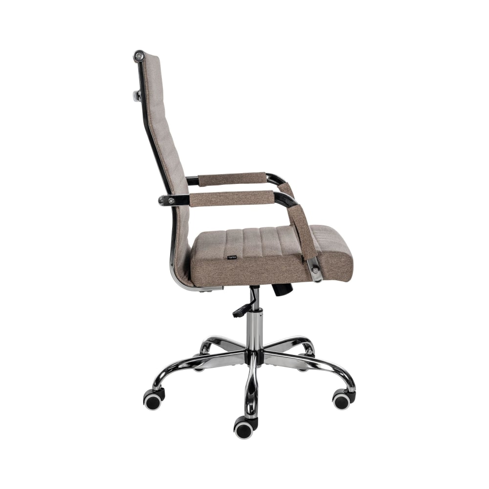Chaise de bureau CLP Amadora en tissu taupe, pivotante et réglable — vue 4