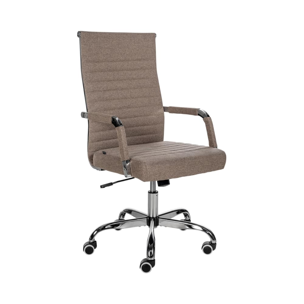 Chaise de bureau CLP Amadora en tissu taupe, pivotante et réglable