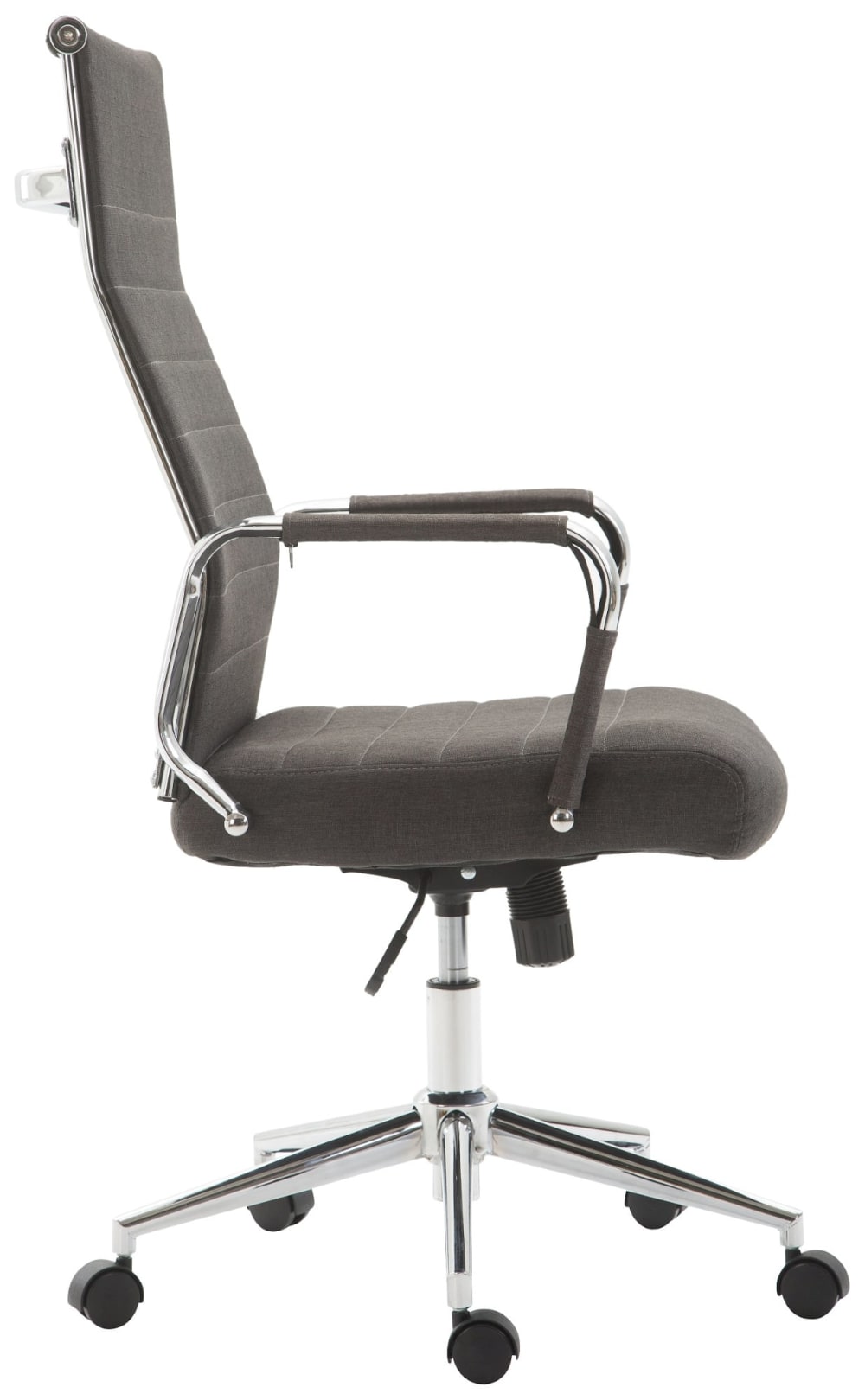 Chaise de bureau Kolumbus pivotante en tissu gris foncé avec piètement métallique — vue 2