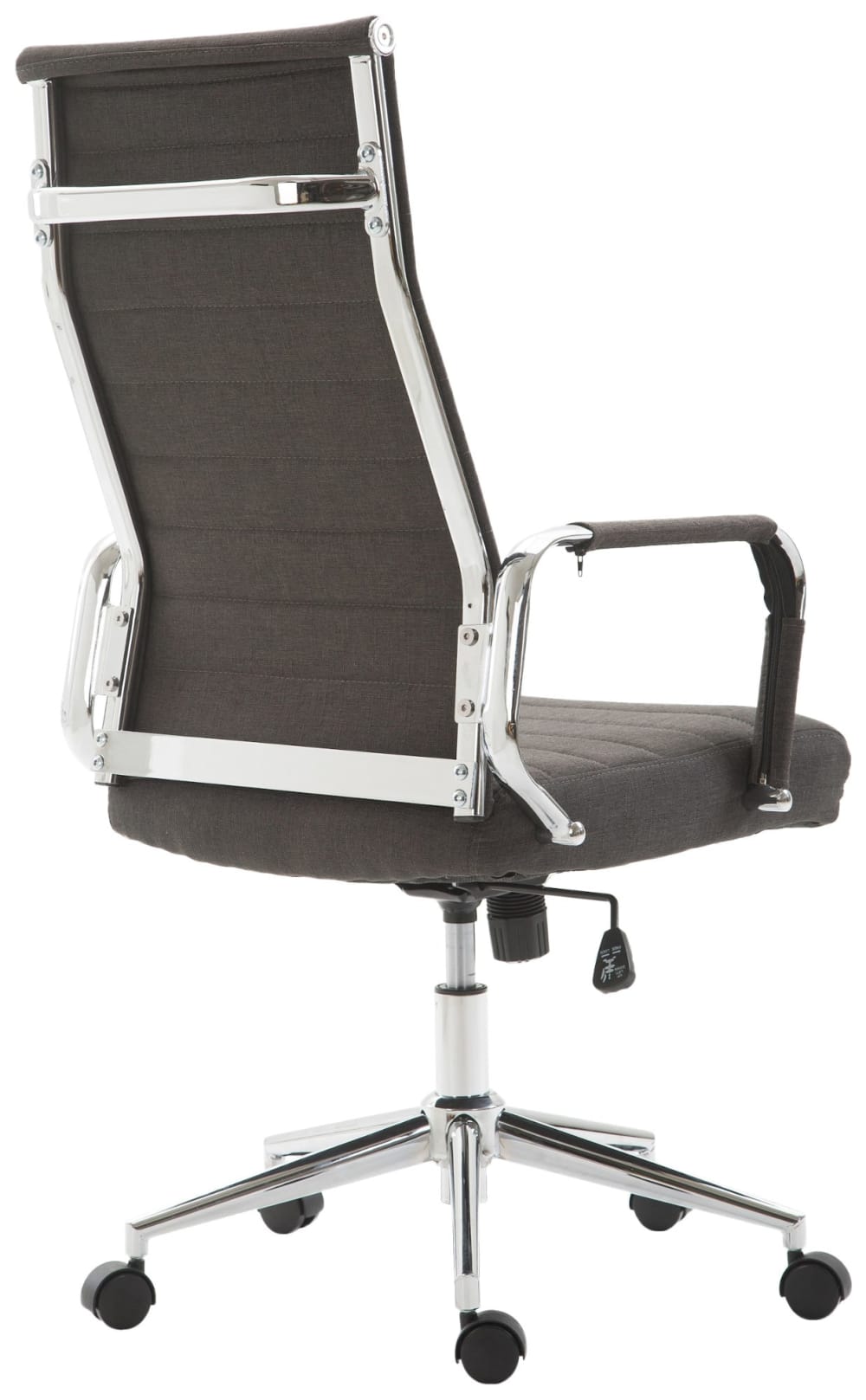 Chaise de bureau Kolumbus pivotante en tissu gris foncé avec piètement métallique — vue 4