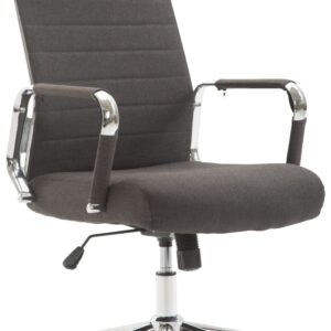Chaise de bureau Kolumbus pivotante en tissu gris foncé avec piètement métallique