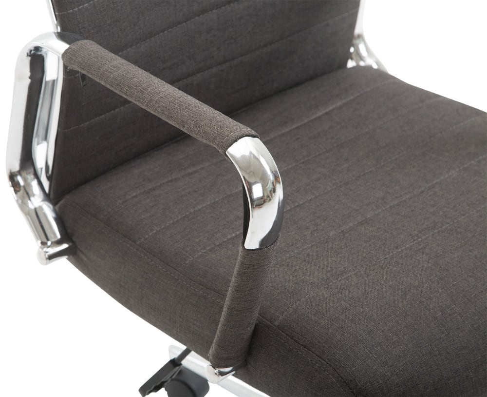 Chaise de bureau Kolumbus pivotante en tissu gris foncé avec piètement métallique — vue 6