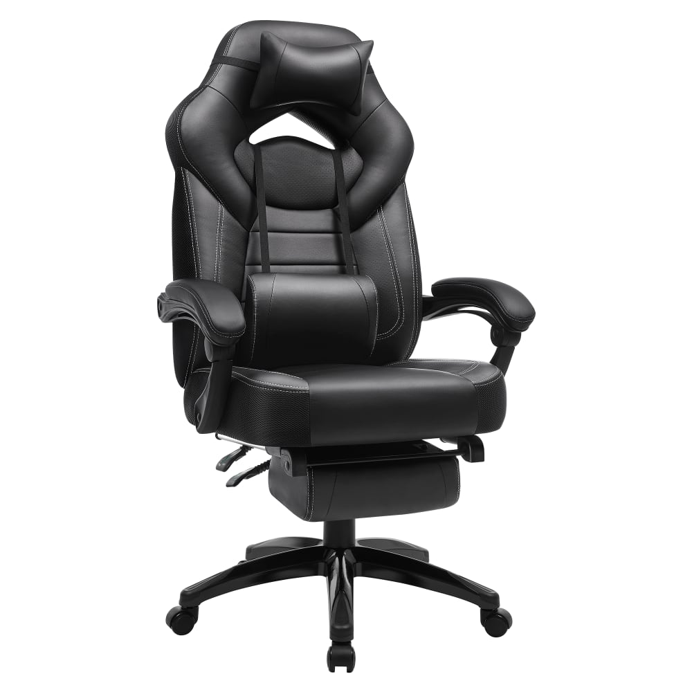 Chaise de bureau SONGMICS noire avec repose-pieds télescopique et dossier haut