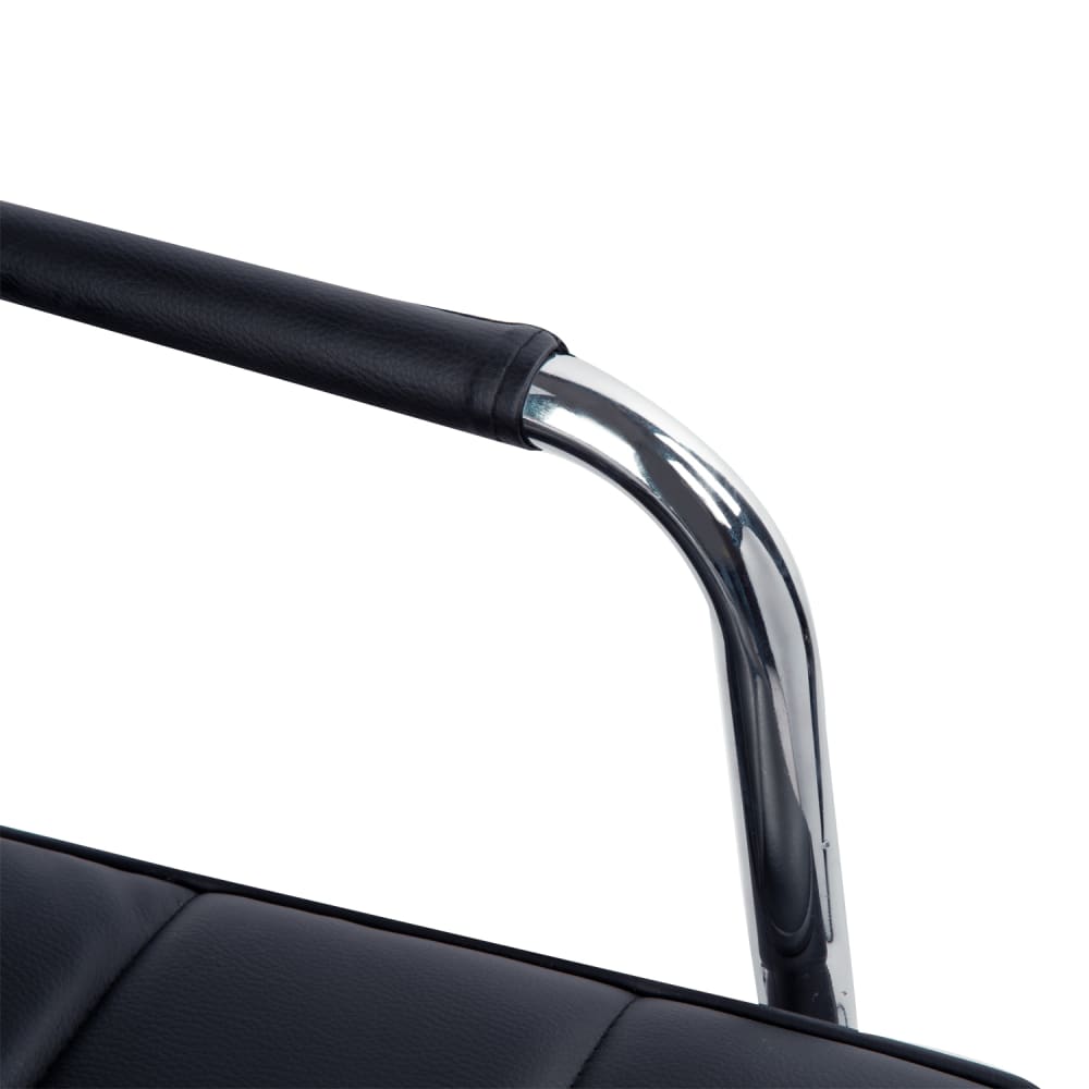 Chaise de bureau Homcom noire capitonnée avec accoudoirs et pieds chromés — vue 5