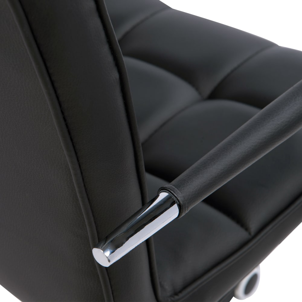Chaise de bureau Homcom noire capitonnée avec accoudoirs et pieds chromés — vue 6