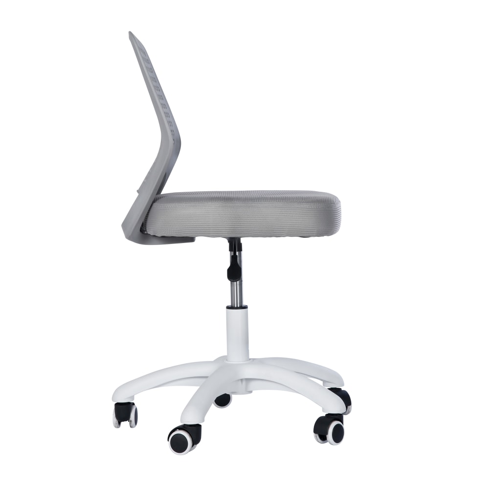 Chaise de bureau roba pivotante avec assise grise et structure blanche — vue 3
