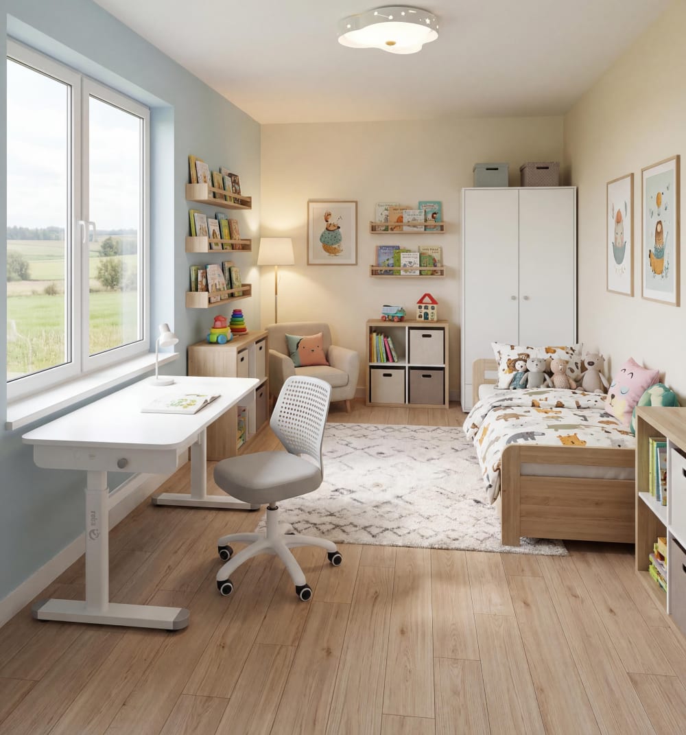 Chaise de bureau roba pivotante avec assise grise et structure blanche — vue 4