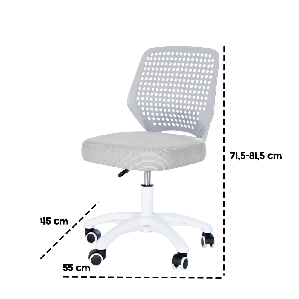 Chaise de bureau roba pivotante avec assise grise et structure blanche — vue 5
