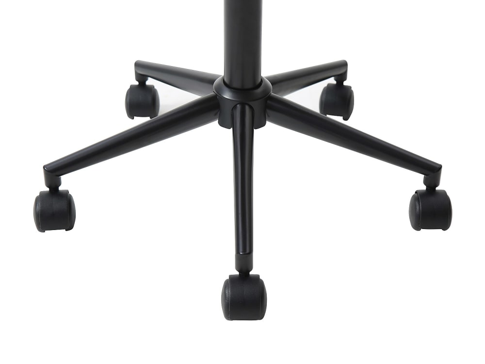 Chaise de bureau MASURIE en velours côtelé noir, avec roulettes et piètement métal — vue 6