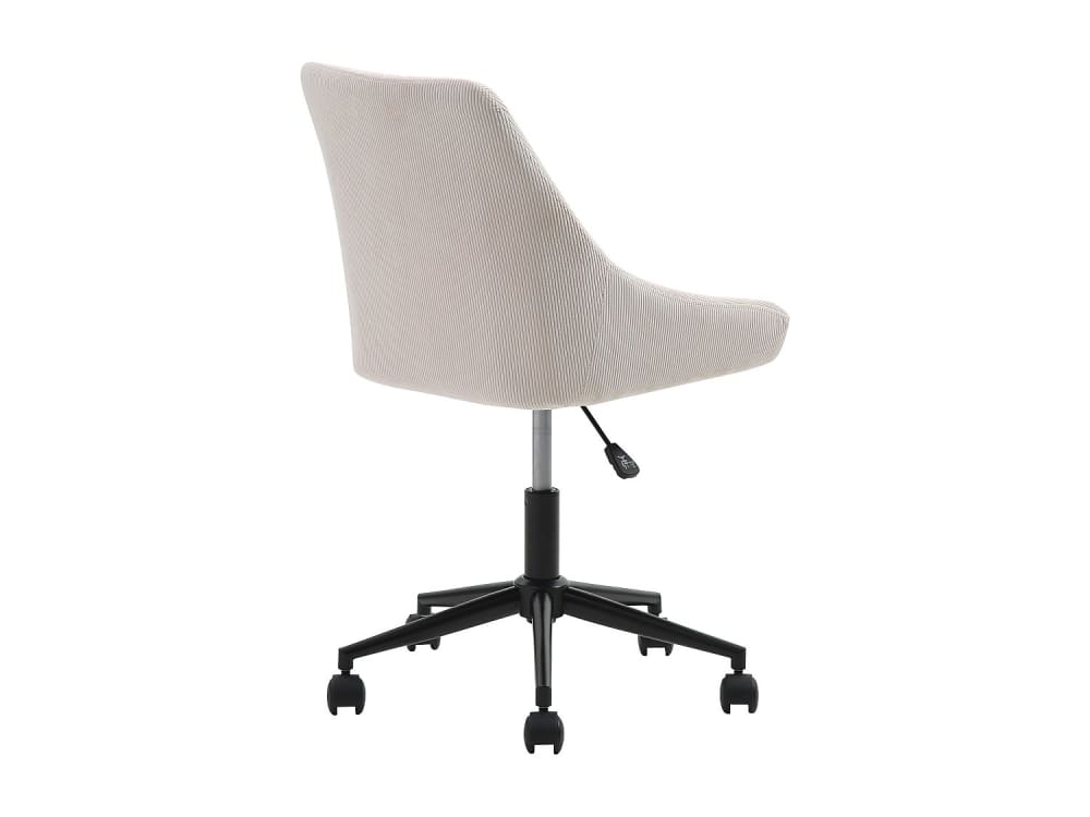 Chaise de bureau MASURIE en velours côtelé noir, avec roulettes et piètement métal — vue 8