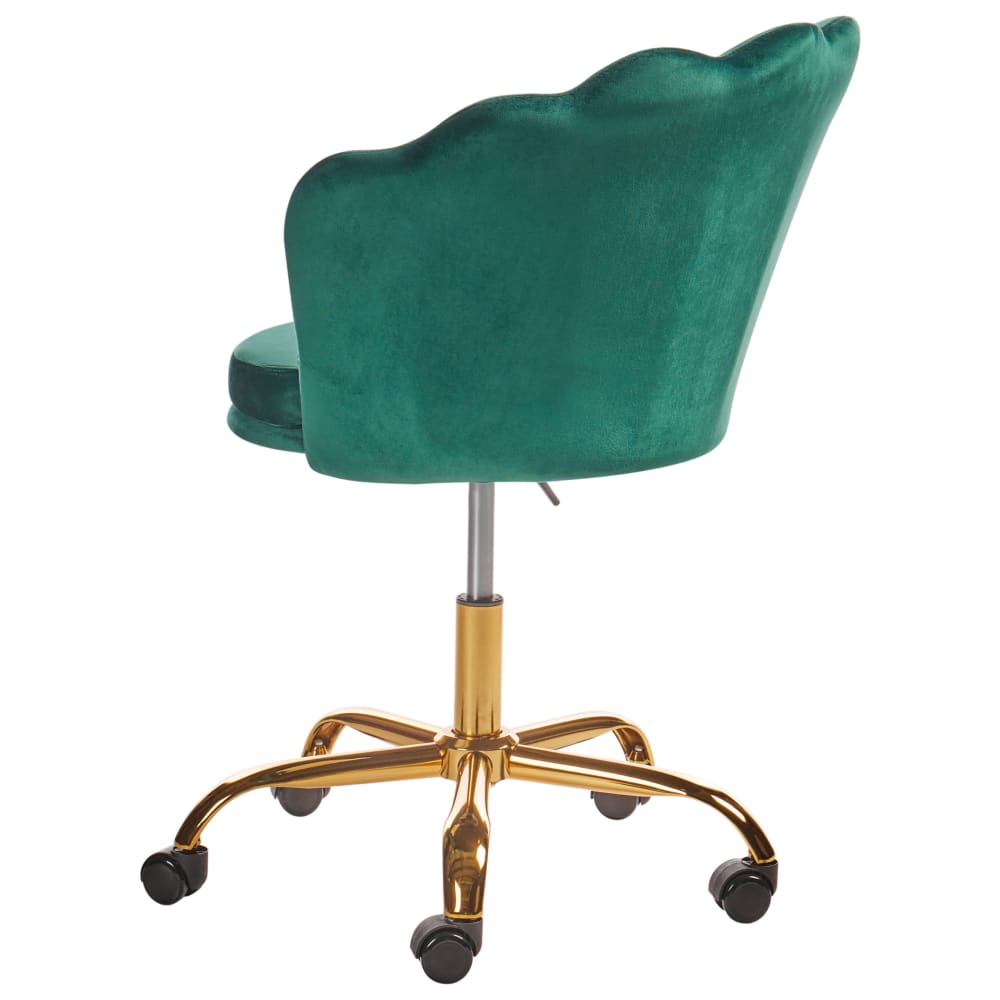 Chaise de bureau Beliani en velours avec base étoile chromée et roulettes — vue 4