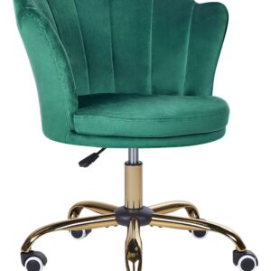 Chaise de bureau Beliani en velours avec base étoile chromée et roulettes