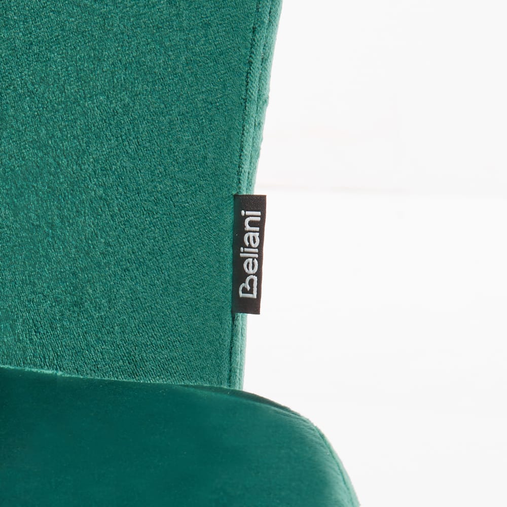 Chaise de bureau Beliani en velours avec base étoile chromée et roulettes — vue 8