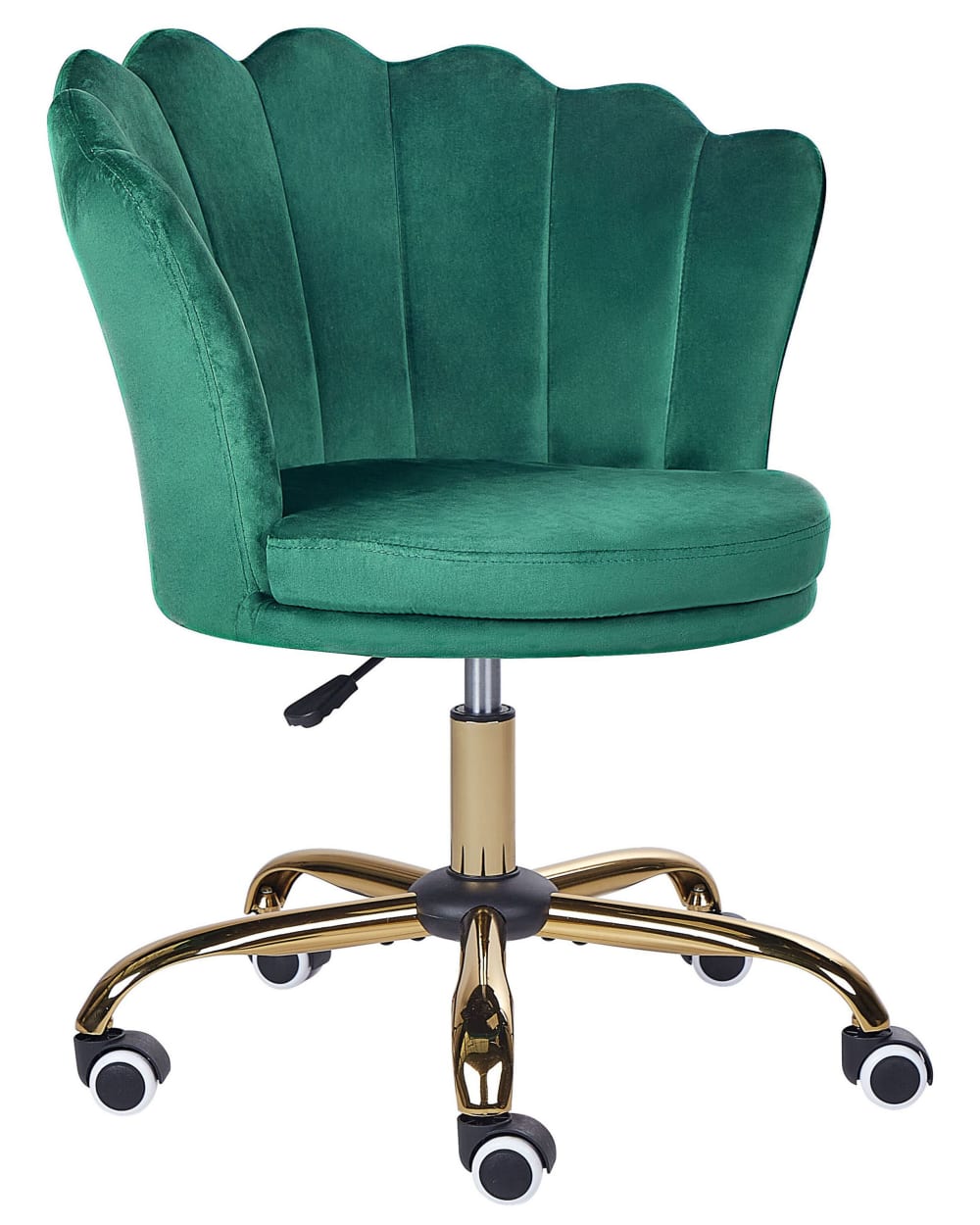 Chaise de bureau Beliani en velours avec base étoile chromée et roulettes