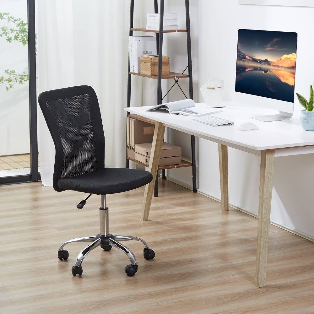 Chaise de bureau Vinsetto avec dossier en maille, assise réglable et roulettes — vue 2