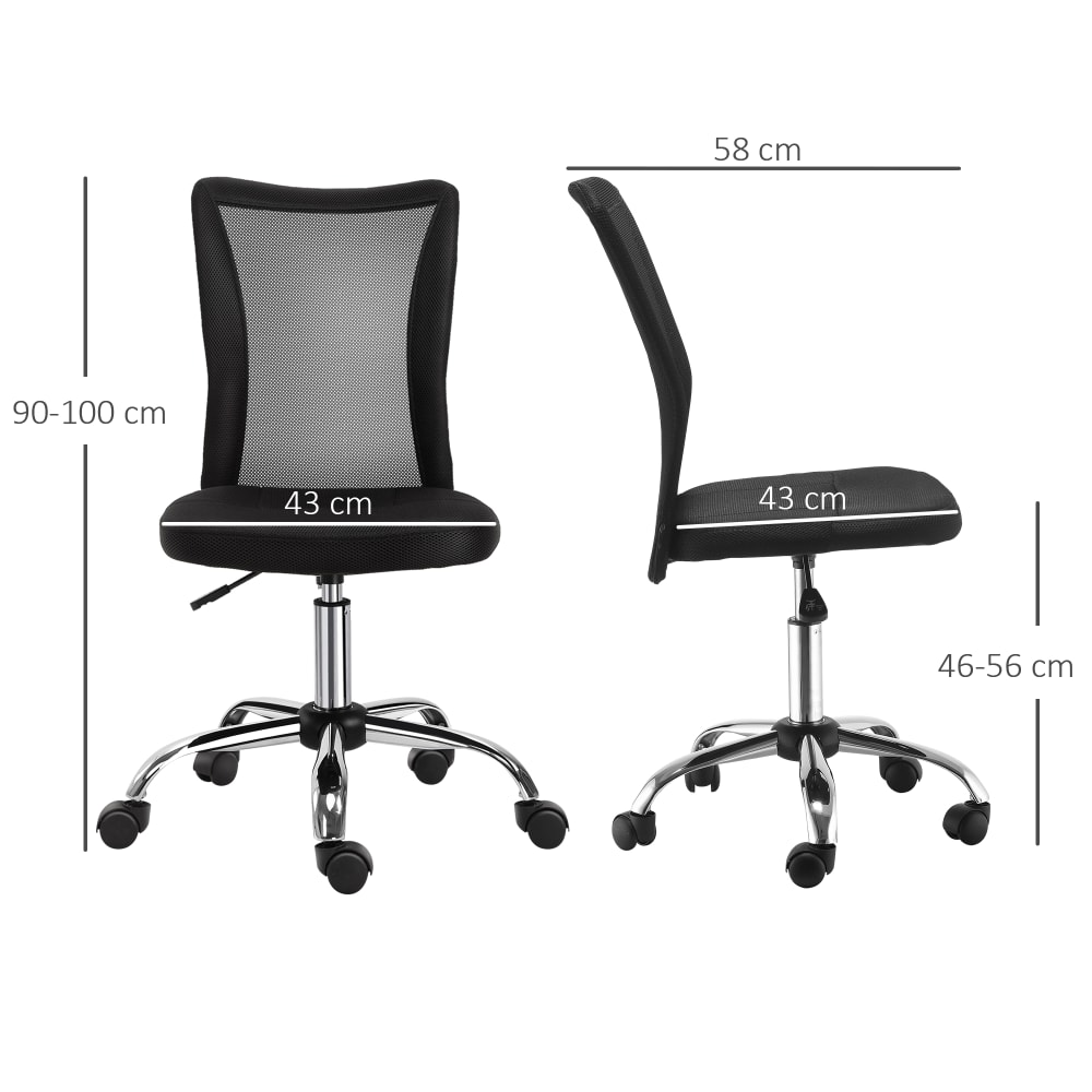 Chaise de bureau Vinsetto avec dossier en maille, assise réglable et roulettes — vue 4