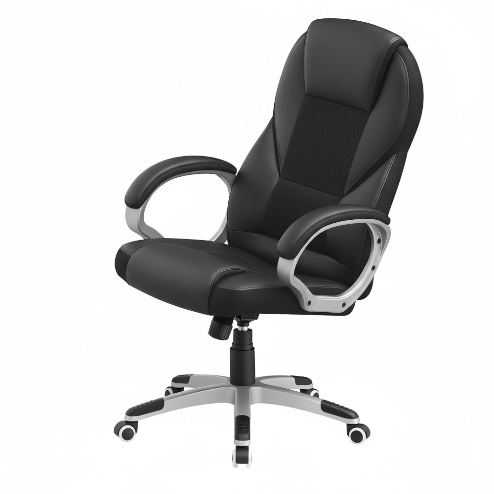 Fauteuil de bureau SONGMICS noir pivotant avec assise rembourrée et hauteur réglable