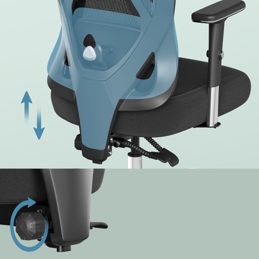 Chaise de bureau SONGMICS noire avec dossier en maille et appui-tête réglable — vue 4
