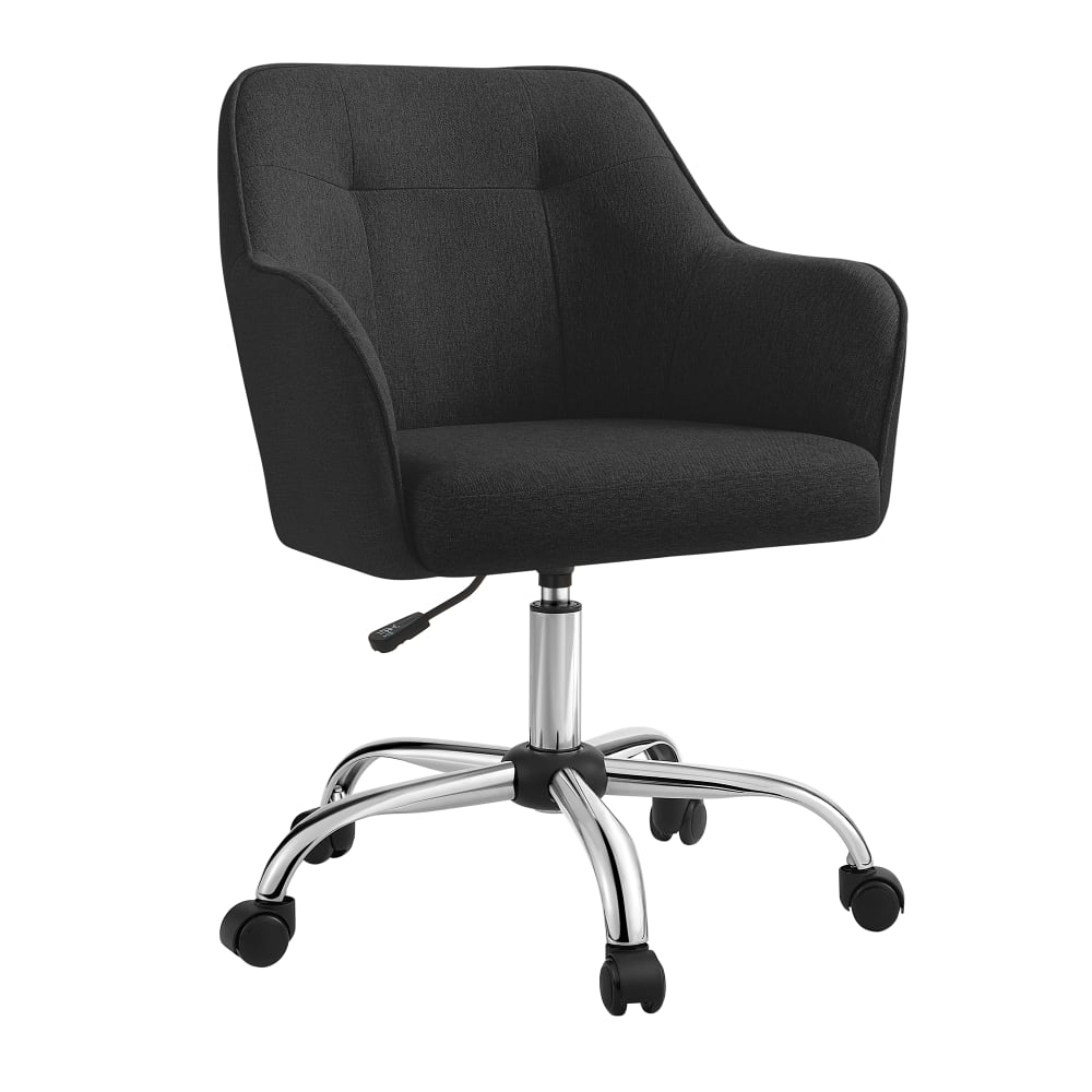 Chaise de bureau SONGMICS pivotante noire avec assise en tissu coton-lin