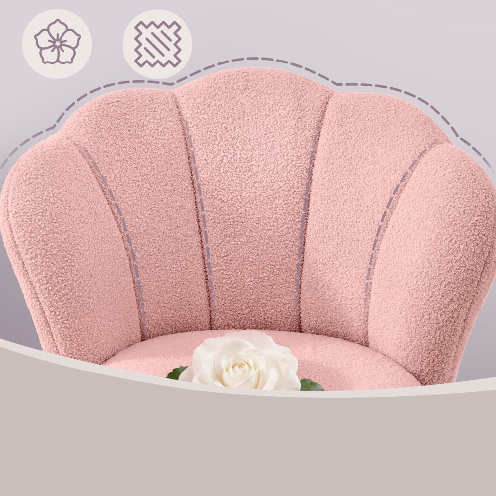 Chaise de bureau SONGMICS rose avec dossier pétale et roulettes — vue 7
