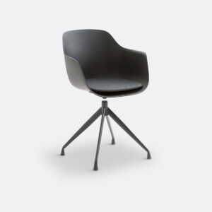Fauteuil de bureau Wapong avec coque en polypropylène et galette rembourrée