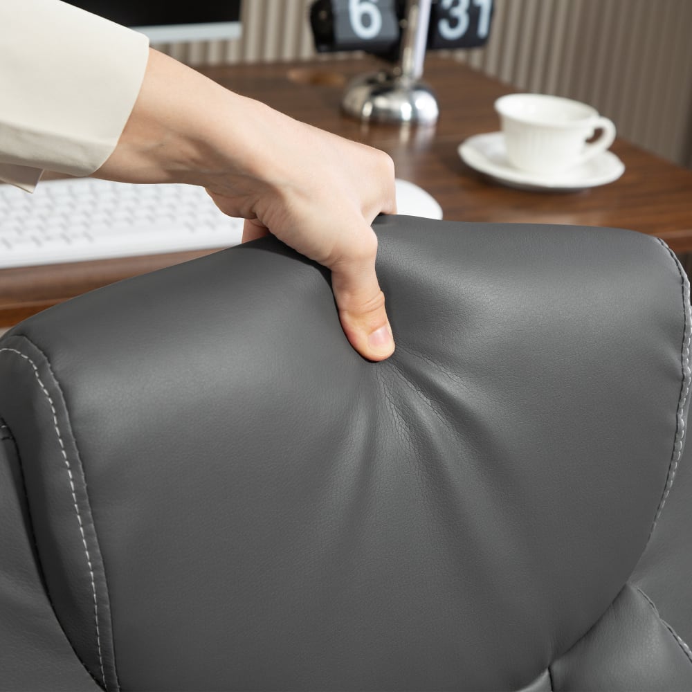 Fauteuil de bureau Homcom gris foncé avec accoudoirs relevables et roulettes — vue 6