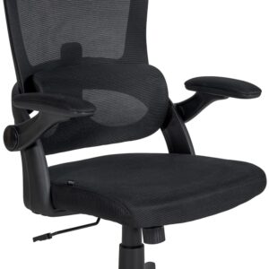 Fauteuil de bureau CLP Garston noir avec soutien lombaire et accoudoirs réglables