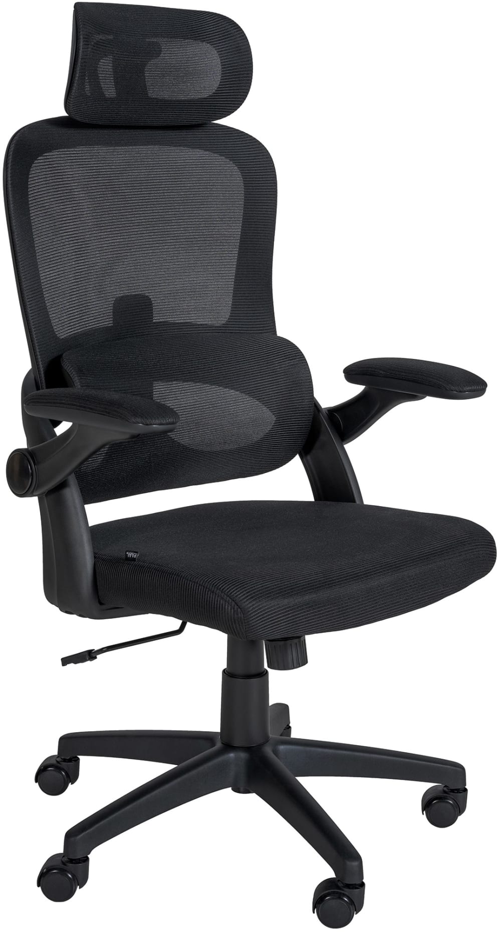 Fauteuil de bureau CLP Garston noir avec soutien lombaire et accoudoirs réglables