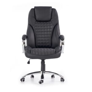 Fauteuil de bureau MSO en cuir noir avec structure en acier
