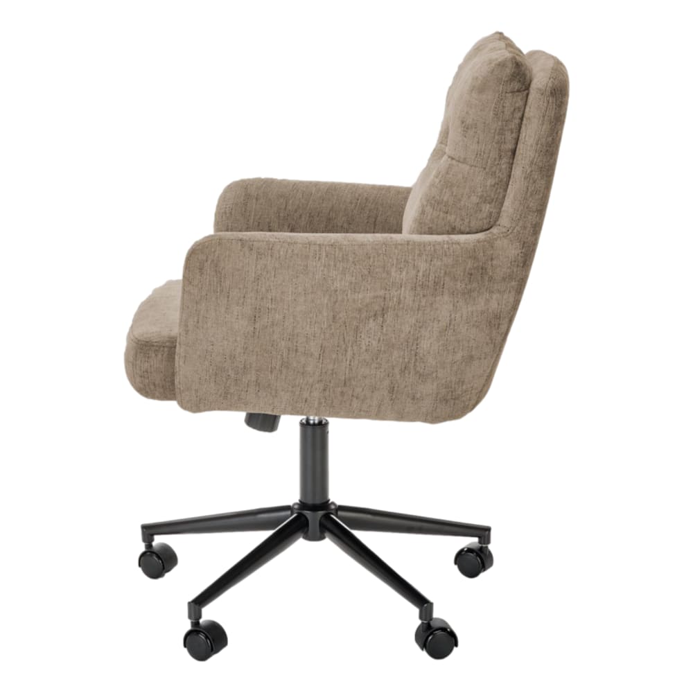 Fauteuil de bureau MSO en tissu polyester marron clair, sur cinq roulettes — vue 2