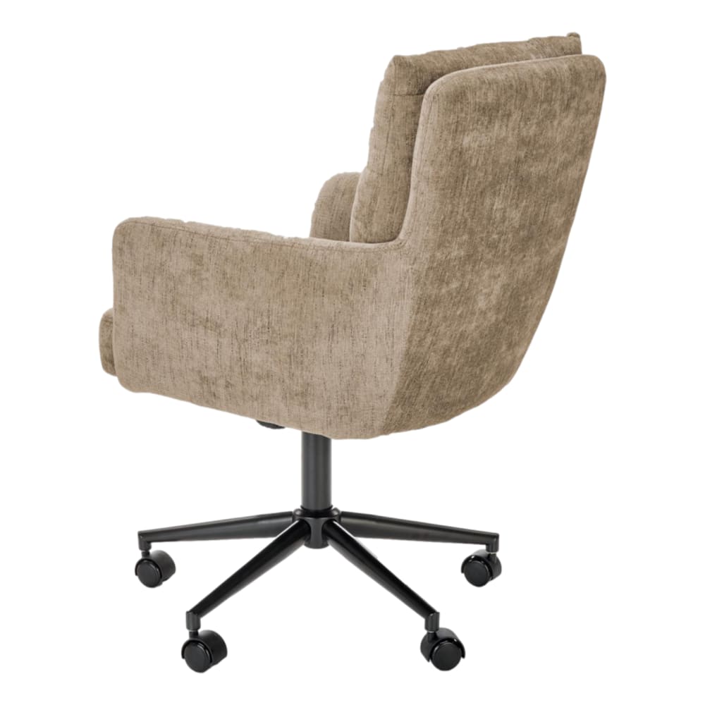 Fauteuil de bureau MSO en tissu polyester marron clair, sur cinq roulettes — vue 3