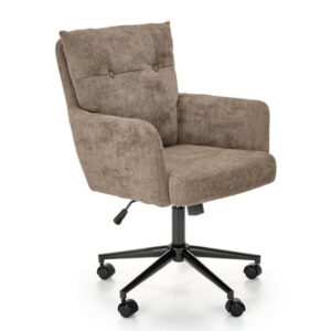 Fauteuil de bureau MSO en tissu polyester marron clair, sur cinq roulettes